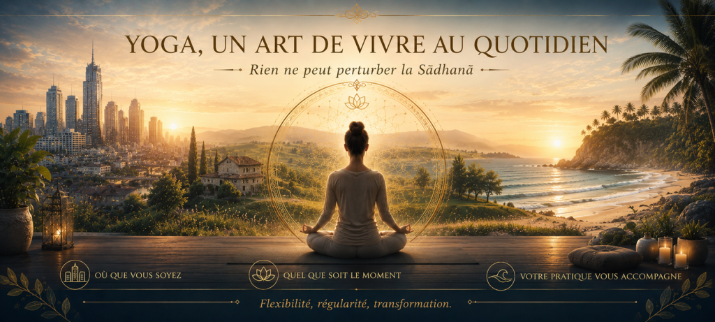 Posture de yoga sur paysage pour yoga corps et ame