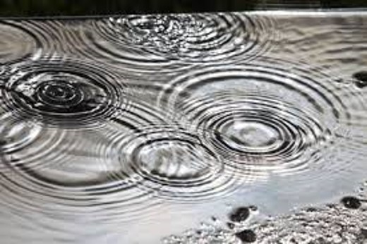 gouttes de pluie sur l'eau