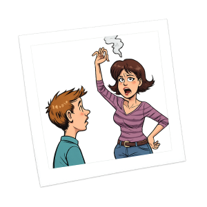 Maman énervée face à son fils