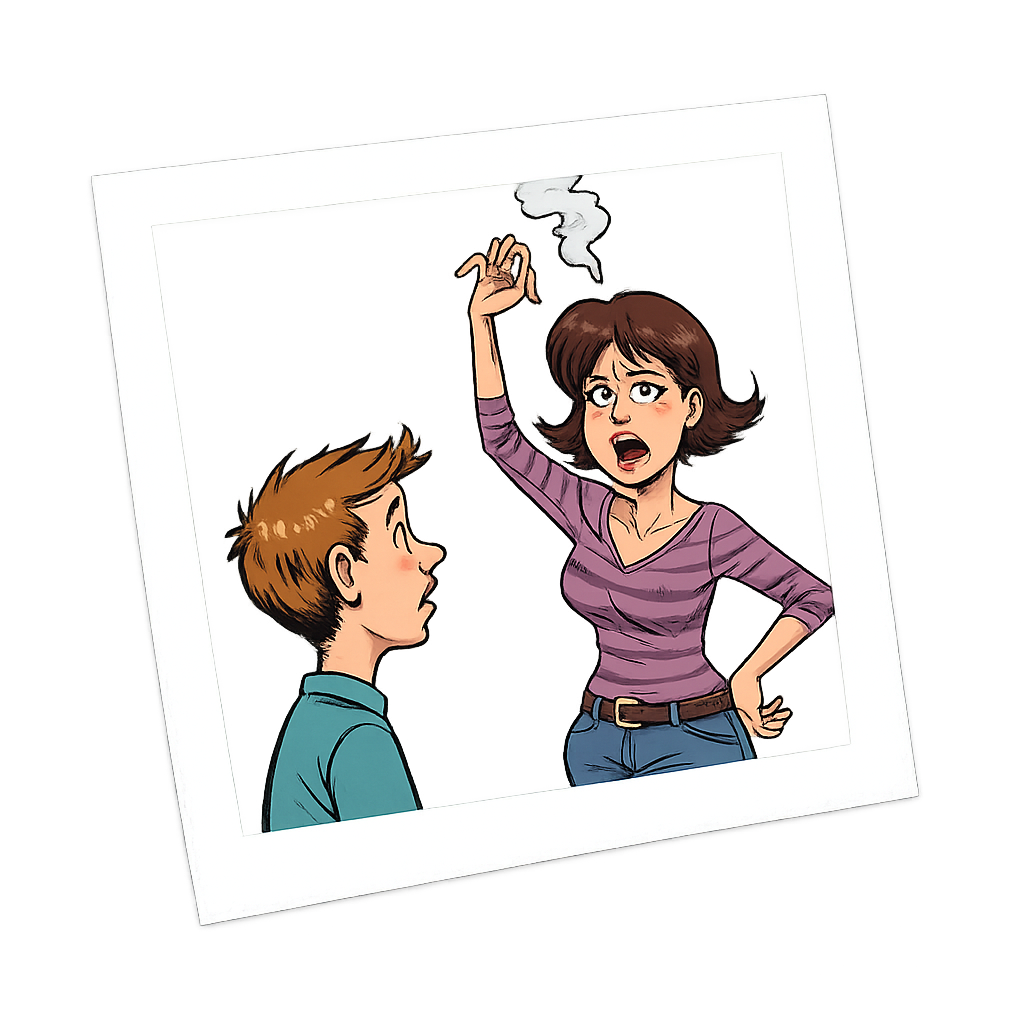 Maman énervée face à son fils