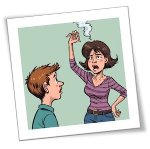 Maman énervée face à son fils
