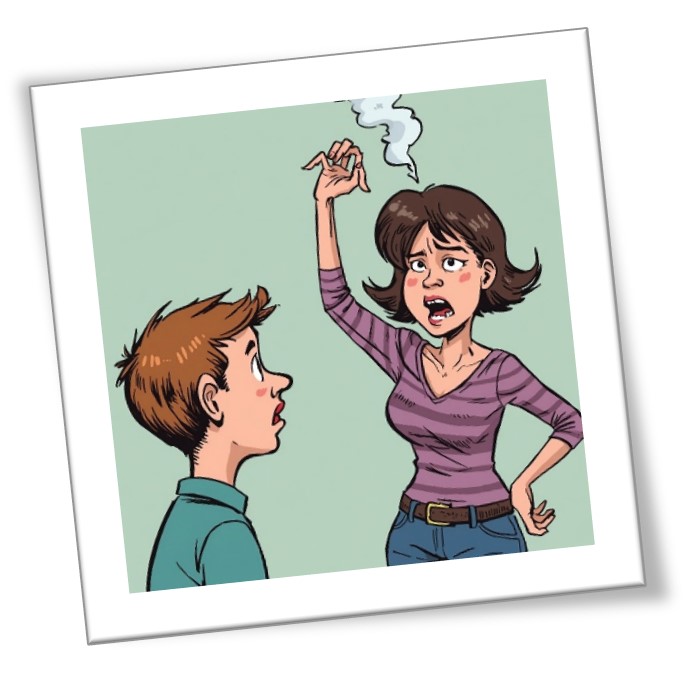 Maman énervée face à son fils