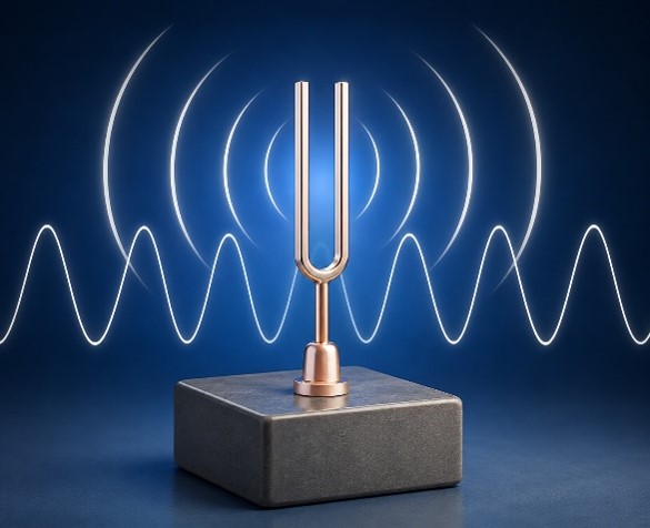 Diapason avec des ondes sonores