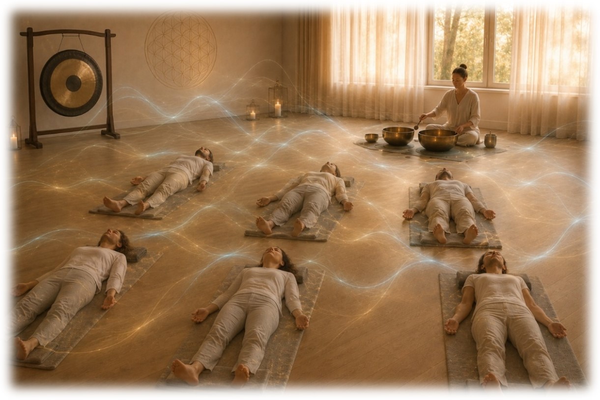 personnes en séance de sonothérapie